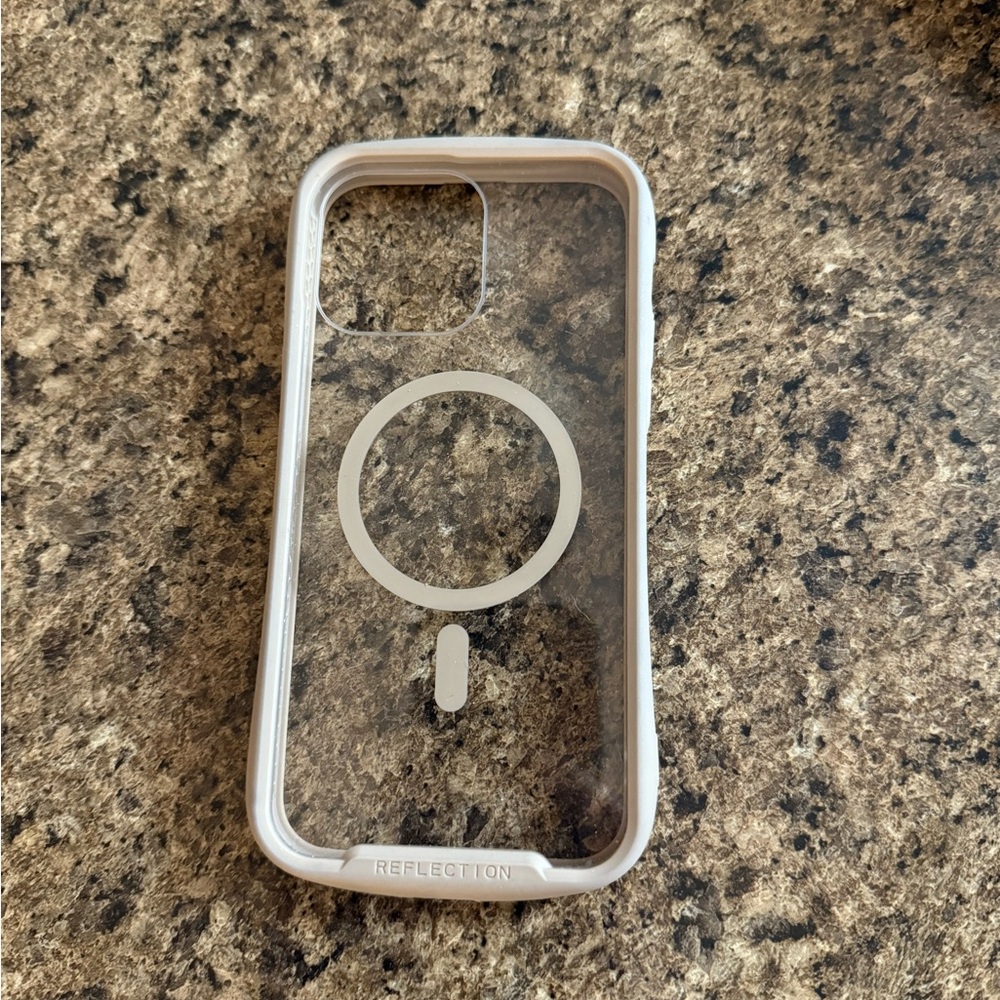 Clear Phone Case with White Accents